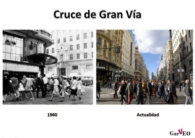 cruce de la Gran Vía pasado y presente GarVEO